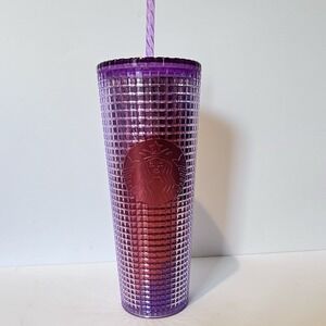 Starbucks 2021 Summer Pink Purple‎ Grid Kaleidoscope 24 oz Venti Tumbler
